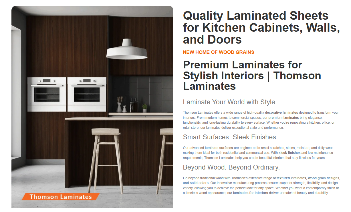 Laminated Sheets for Kitchen Cabinets