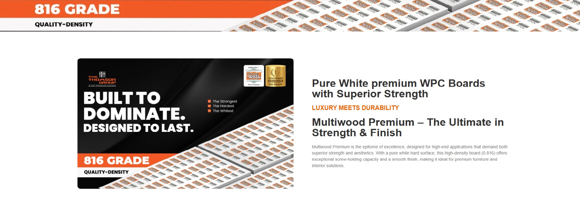 Pure White premium WPC Boards with Superior Strength